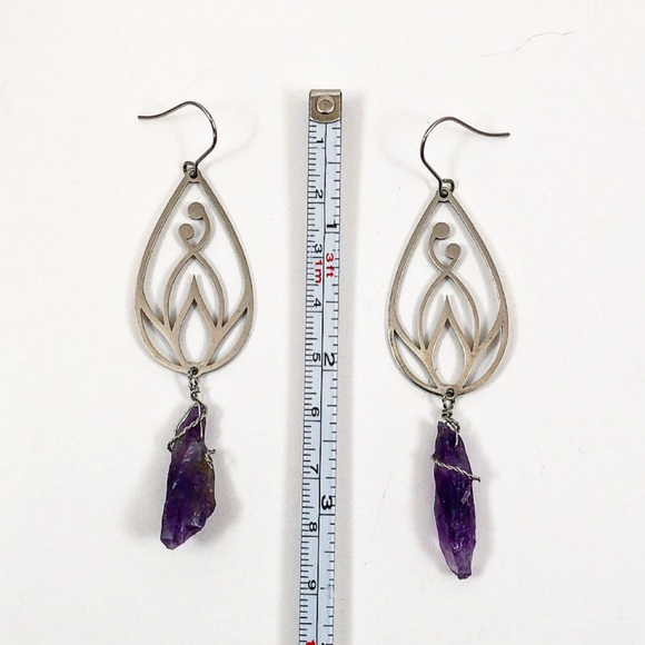 Amethyst Magic Lotus Earrings - Picture 4 of 9